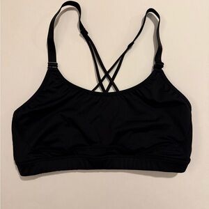 Women's Black Strappy Sports Bra